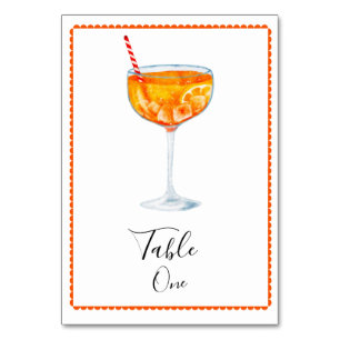 Aperol Spritz Tischnummernkarte Tischnummer