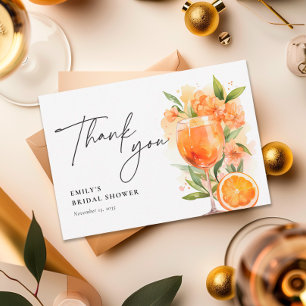 Aperol Spritz Wasserfarben-Junggesellinnenabschied Dankeskarte