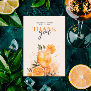 Aperol Spritz Wasserfarben-Junggesellinnenabschied Dankeskarte