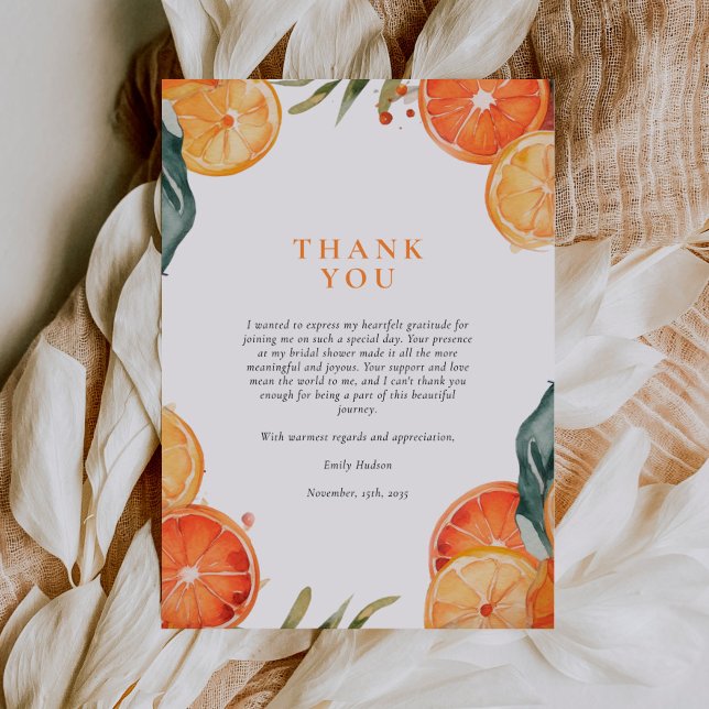 Aperol Spritz Watercolor Brautparty Dankeskarte (Von Creator hochgeladen)