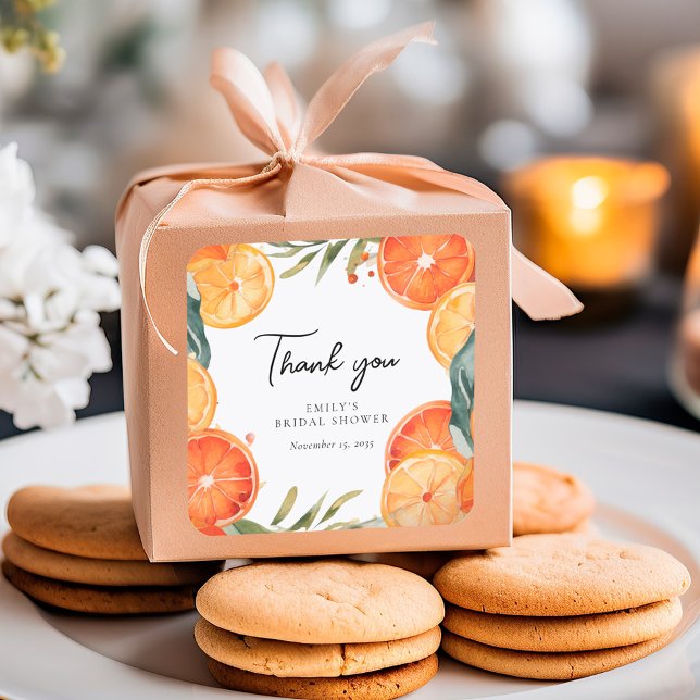 Aperol Spritz Watercolor Brautparty Quadratischer Aufkleber (Von Creator hochgeladen)