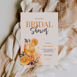 Aperol Spritz Watercolor Bridal Dusche Einladung