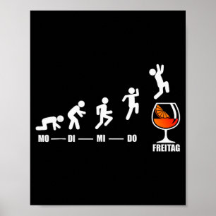 Aperol Spritz Woche Endlich Freitag Wochenende Ape Poster