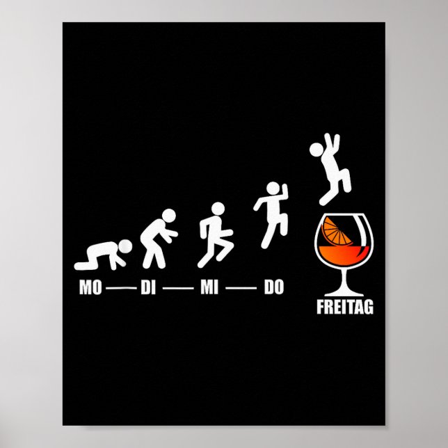 Aperol Spritz Woche Endlich Freitag Wochenende Ape Poster (Vorne)