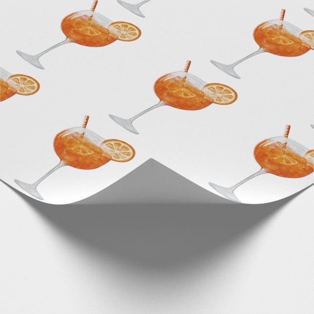 Aperol Spritz Wrapping Paper Geschenkpapier (Ecke)