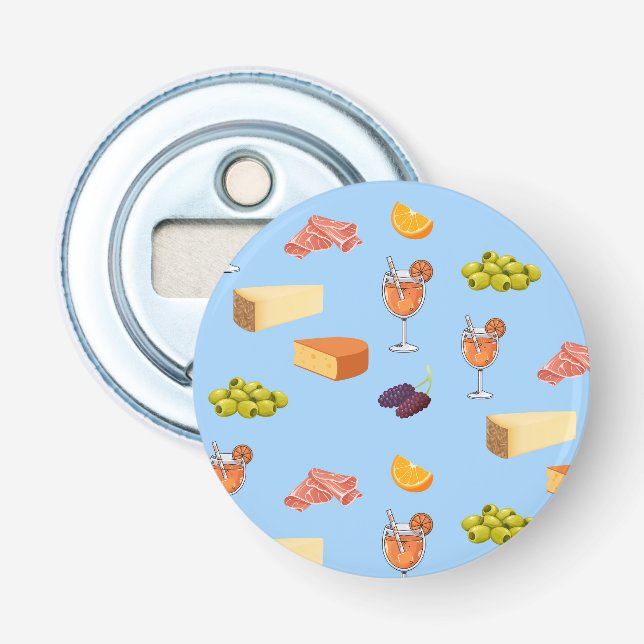 Aperol- und Käse-Muster Flaschenöffner (Vorderseite)