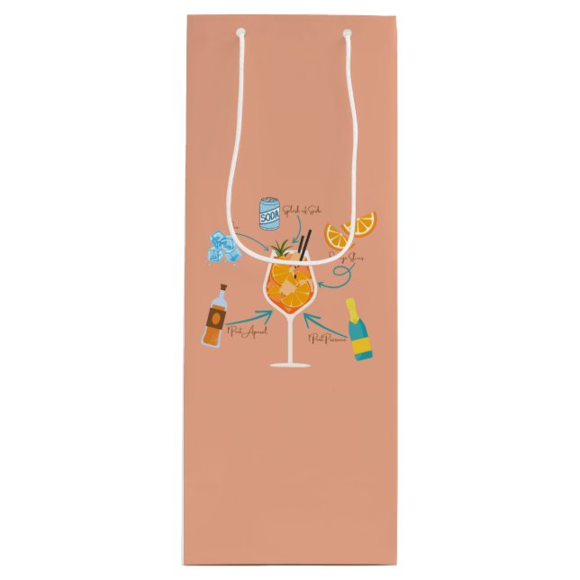 Aperolrecipe Geschenktüte Für Weinflaschen (Vorderseite)