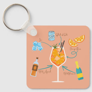 Aperolrecipe Schlüsselanhänger