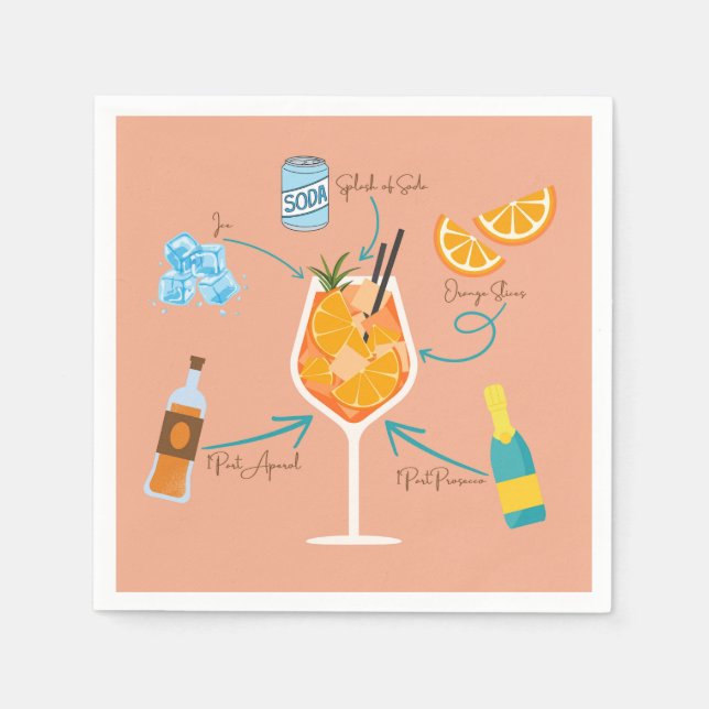 Aperolrecipe Serviette (Vorderseite)