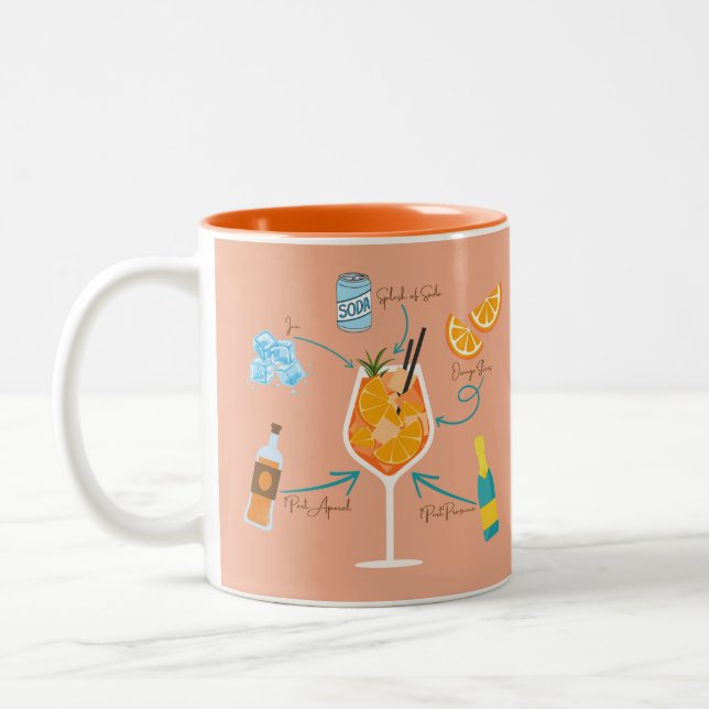 Aperolrecipe Zweifarbige Tasse (Links)