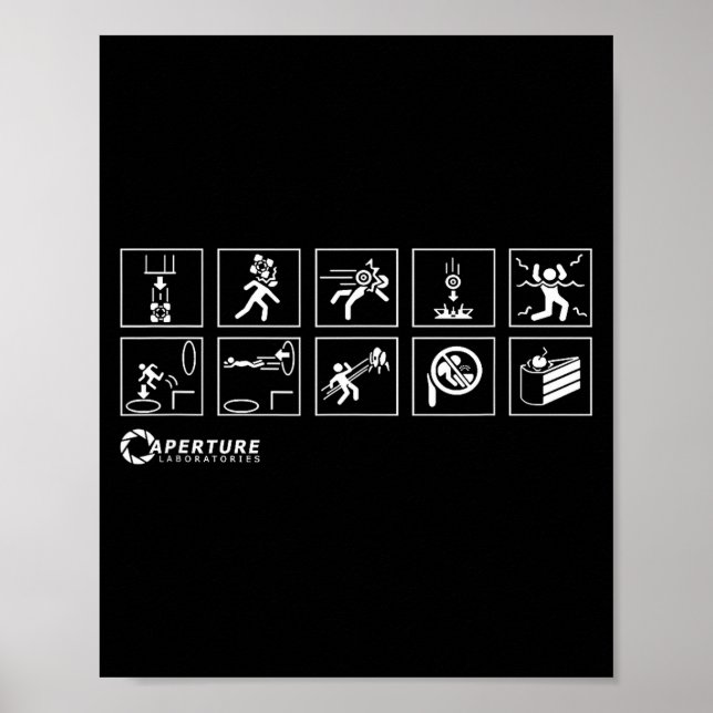 Aperture Labs Jump Into The Rtal For Science Funny Poster (Vorne)