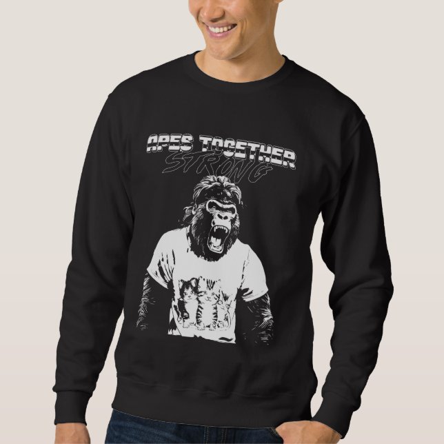 Apes Together Strong! Wall St Meme Stonks Trader H Sweatshirt (Vorderseite)