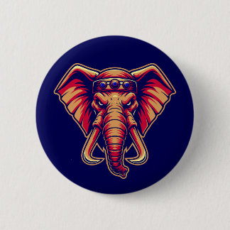 Apex Pachyderm - Navy Blue and Orange Edition Button