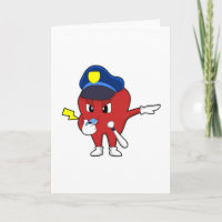 Apfel als Polizeibeamter mit Pfeifen & Baton