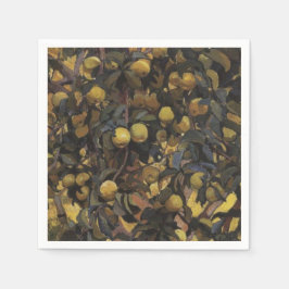 Äpfel an den Zweigen der Bäume (von Serebriakova) Serviette