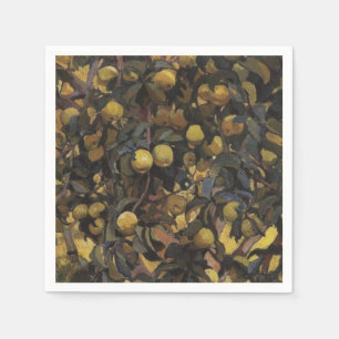 Äpfel an den Zweigen der Bäume (von Serebriakova) Serviette