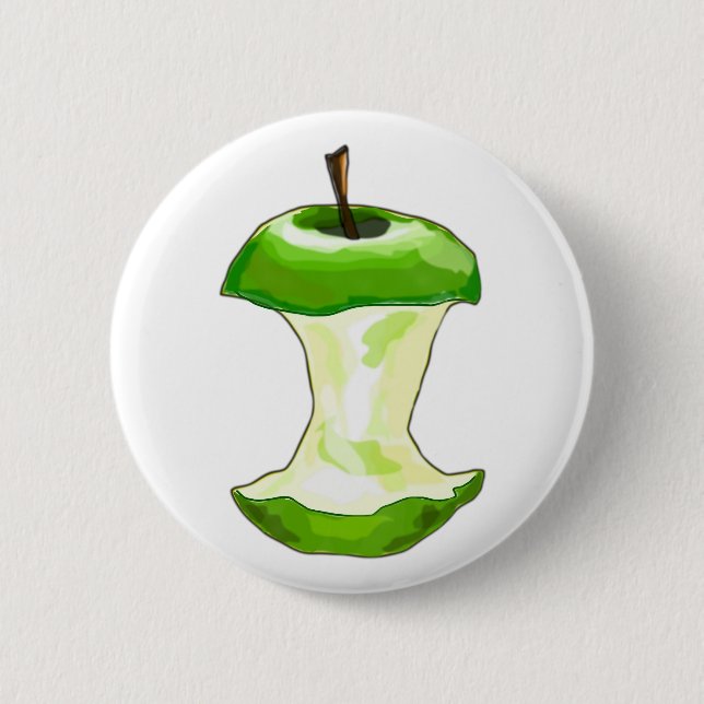 Apfel Apfelgehäuse Apfelbutzen apple core Button (Vorderseite)
