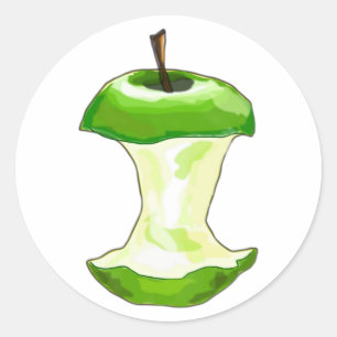 Apfel Apfelgehäuse Apfelbutzen apple core Runder Aufkleber