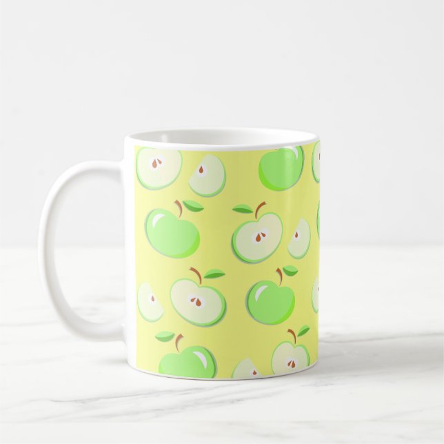 Äpfel Apfelmuster Vektor grün Kaffeetasse (Links)