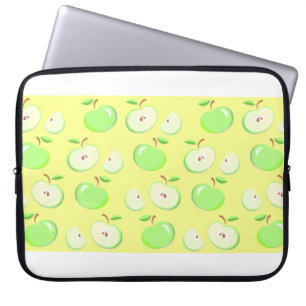Äpfel Apfelmuster Vektor grün Laptopschutzhülle