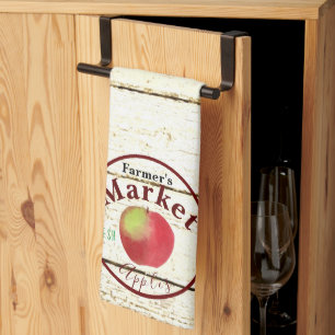 Äpfel auf dem Bauernmarkt - Zeichen Küchentücher