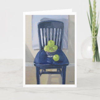 Äpfel auf einer Blue-Sessel-Art-Card Karte