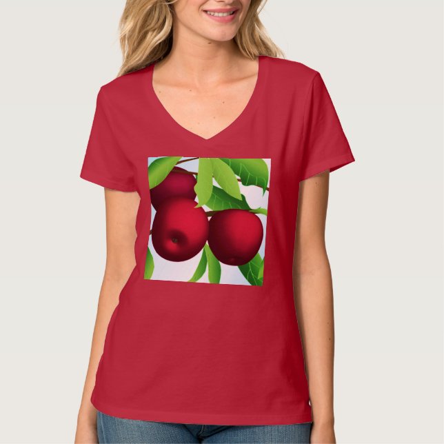 "Äpfel auf einer Zweigniederlassung" T-Shirt (Vorderseite)