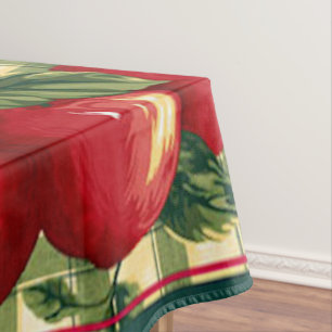 Äpfel auf Gingham Tischdecke