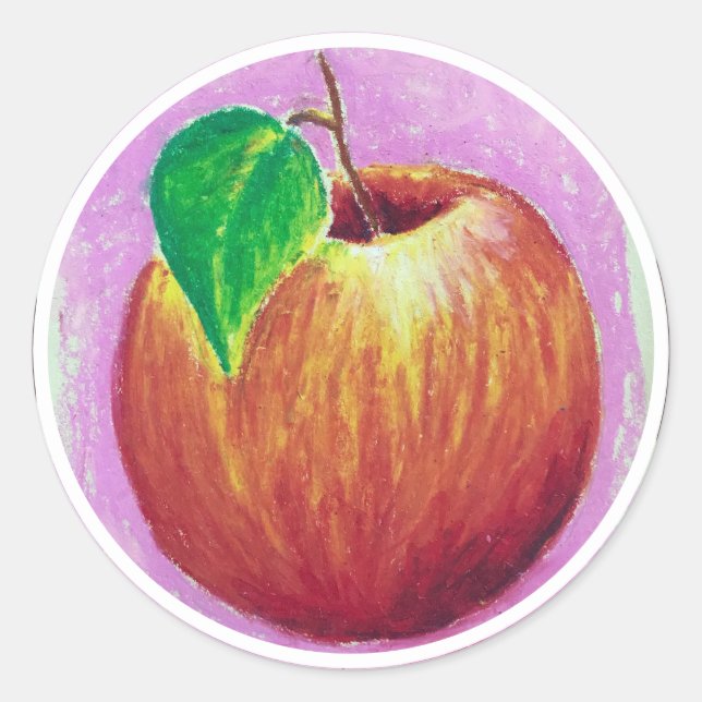 Apfel-Aufkleber 1 Runder Aufkleber (Vorderseite)