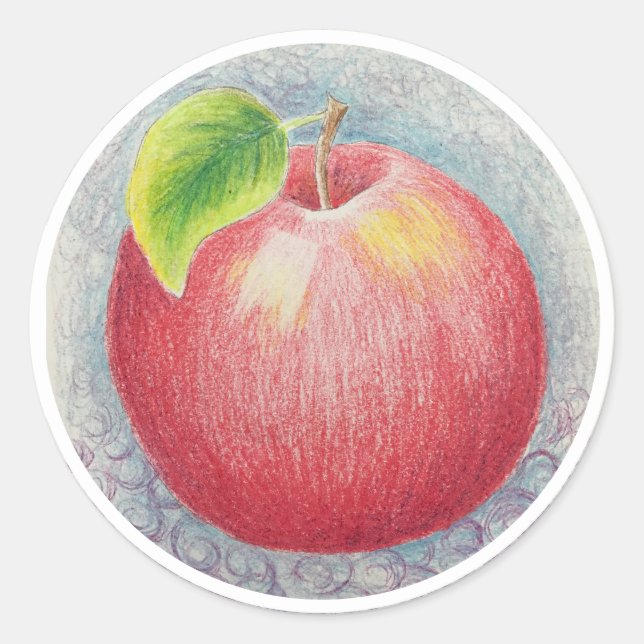 Apfel-Aufkleber 2 Runder Aufkleber (Vorderseite)