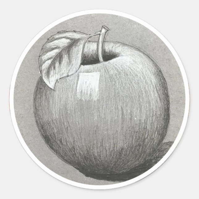 Apfel-Aufkleber 4 Runder Aufkleber (Vorderseite)