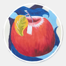 Apfel-Aufkleber 6 Runder Aufkleber