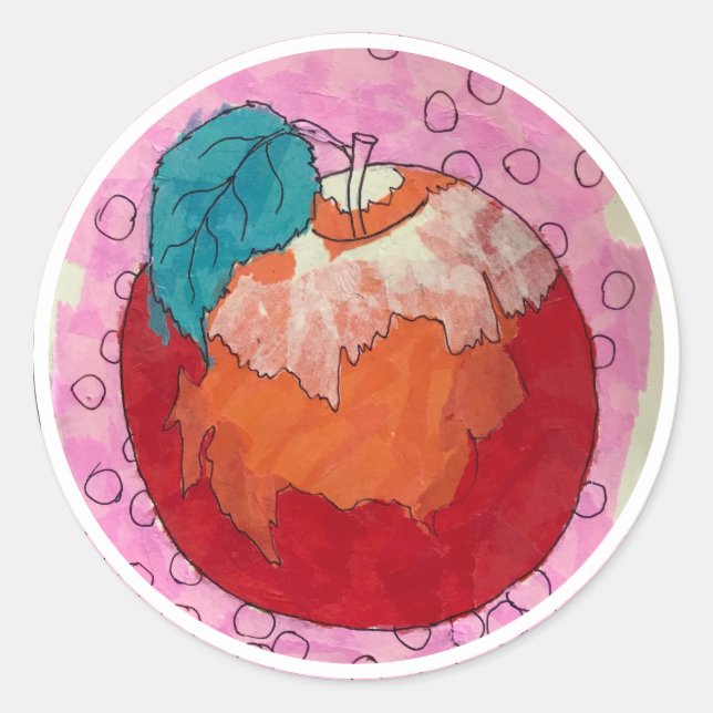 Apfel-Aufkleber 7 Runder Aufkleber (Vorderseite)