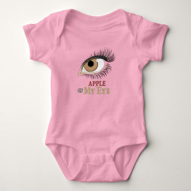 Apfel-Augenbrauen-Kunst Baby Strampler (Vorderseite)