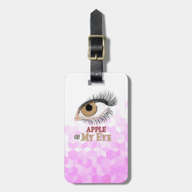 Apfel-Augenbrauen-Kunst Gepäckanhänger (Vorderseite vertikal)