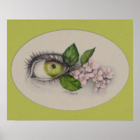 Apfel aus meinem Auge Surreal zeichnend Kunst Grün