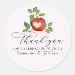 Apfel aus unserem Augenfall ernten rustikale Babyd Runder Aufkleber