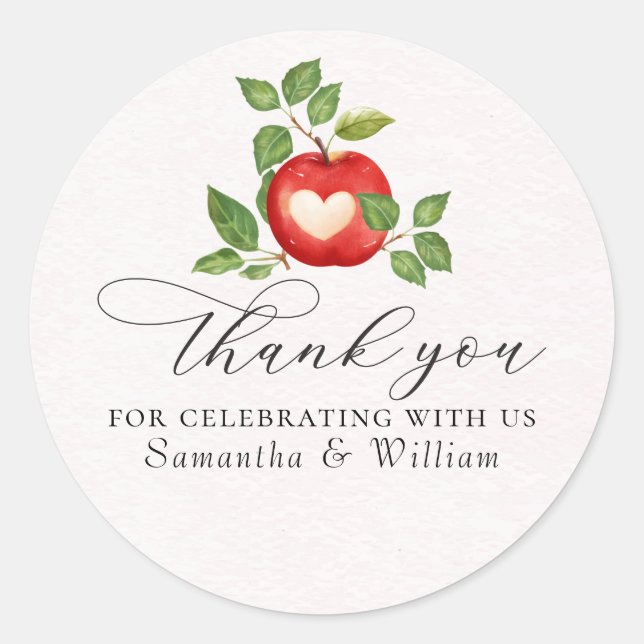 Apfel aus unserem Augenfall ernten rustikale Babyd Runder Aufkleber (Vorderseite)