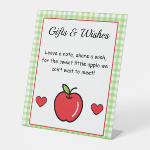 Apfel-Baby-Shower-Podiumsschild Sockelschild