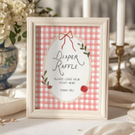 Apfel-Baby-Shower-Windel-Raffel Poster