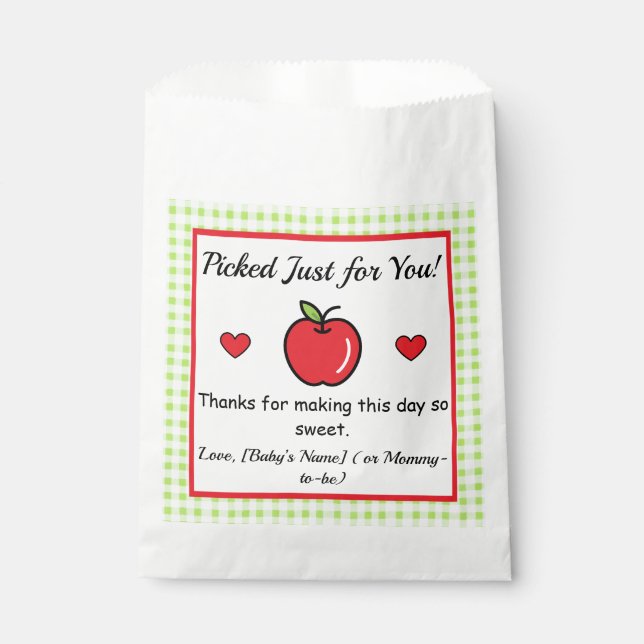 Apfel Babyshower-Geschenktüten Geschenktütchen (Vorderseite)