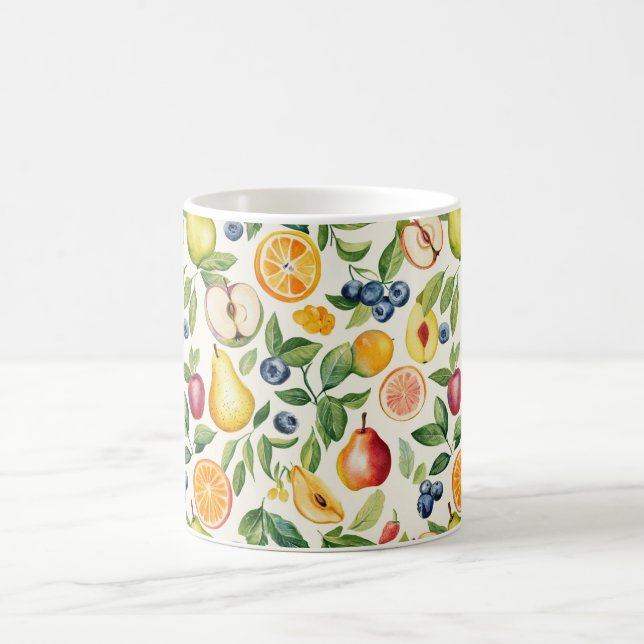 Äpfel Birnen Blaubeeren Orangen Früchte Kaffeetasse (Mittel)