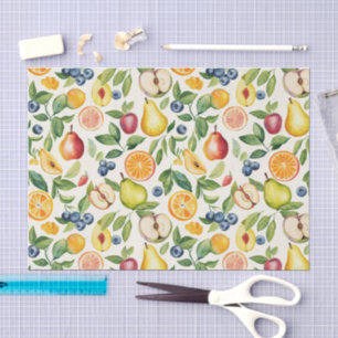 Äpfel Birnen Blaubeeren Orangen Früchte Seidenpapier