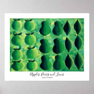 Äpfel Birnen und Limettenmalerei Poster