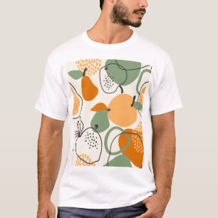 Äpfel, Birnen: Vintages nahtloses Muster. T-Shirt
