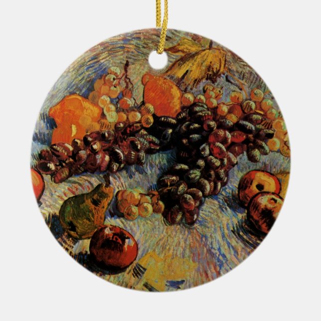 Äpfel, Birnen, Zitronen, Trauben von Vincent van G Keramik Ornament (Vorne)