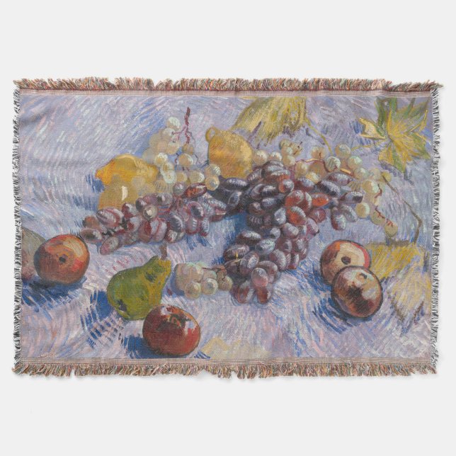 Äpfel, Birnen, Zitronen und Trauben | Vintage Artw Decke (Vorderseite)