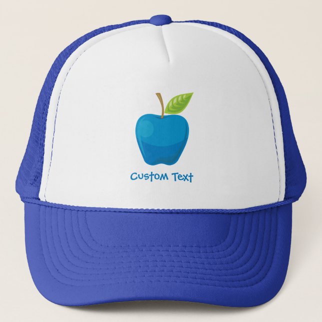 Apfel Blau Truckerkappe (Vorderseite)