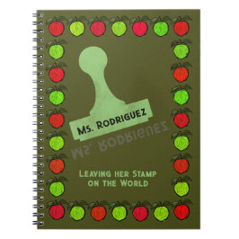 Äpfel Briefmarke Lehrergeschenk Notizblock