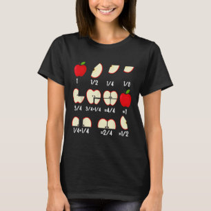 Apfel-Bruch-Mathematik-Lehrer Zurück zur Schule Bi T-Shirt